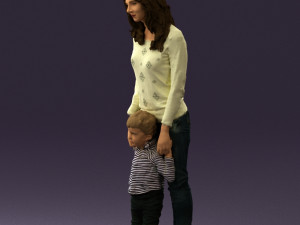 woman with kid in winter style 0586 Modèle 3D