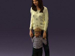 woman with kid in winter style 0586 Modèle 3D