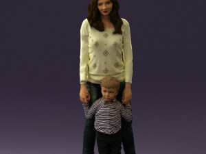 woman with kid in winter style 0586 Modèle 3D
