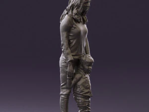 woman with kid in winter style 0586 3D Model