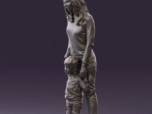 woman with kid in winter style 0586 3D Model