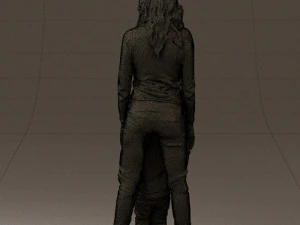 woman with kid in winter style 0586 3D Model