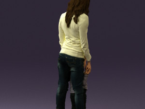 woman with kidin winter style 0586 3d print ready 3D Принт Модель