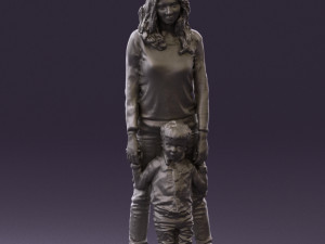 woman with kidin winter style 0586 3d print ready 3D Принт Модель