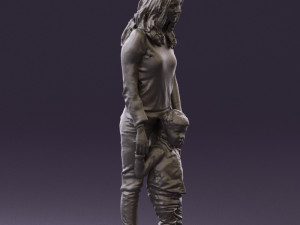 woman with kidin winter style 0586 3d print ready 3D Принт Модель