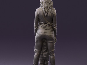 woman with kidin winter style 0586 3d print ready 3D Принт Модель