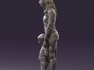 woman with kidin winter style 0586 3d print ready 3D Принт Модель