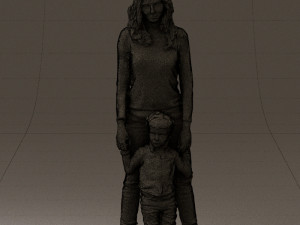 woman with kidin winter style 0586 3d print ready 3D Принт Модель