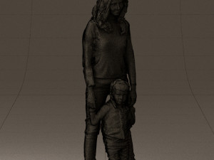 woman with kidin winter style 0586 3d print ready 3D Принт Модель