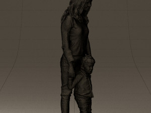woman with kidin winter style 0586 3d print ready 3D Принт Модель