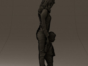 woman with kidin winter style 0586 3d print ready 3D Принт Модель