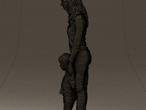 woman with kidin winter style 0586 3d print ready 3D Принт Модель