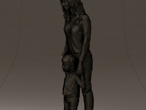 woman with kidin winter style 0586 3d print ready 3D Принт Модель