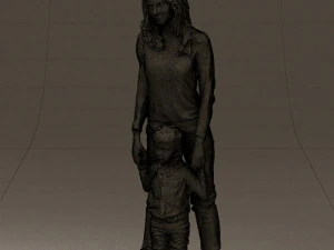 woman with kidin winter style 0586 3d print ready 3D Print Model
