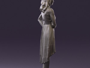woman in white flowers dress 0588 3d prit ready 3D Baskı Modeli