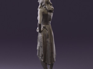 woman in white flowers dress 0588 3d prit ready 3D Baskı Modeli