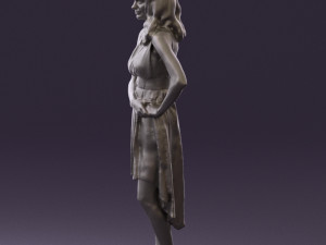 woman in white flowers dress 0588 3d prit ready 3D Baskı Modeli