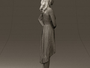 woman in white flowers dress 0588 3d prit ready 3D Baskı Modeli