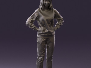woman in yellow pijama bananas 0593 Model 3D