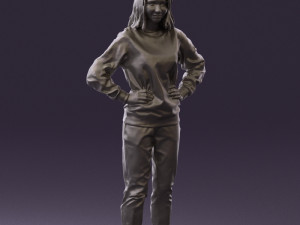 woman in yellow pijama bananas 0593 Model 3D