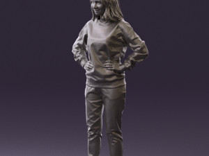 woman in yellow pijama bananas 0593 Model 3D