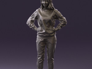 woman in yellow pijama bananas 0593 Model 3D