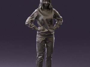 woman in yellow pijama bananas 0593 Model 3D