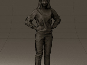 woman in yellow pijama bananas 0593 Model 3D