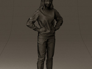 woman in yellow pijama bananas 0593 Model 3D