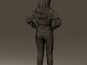 woman in yellow pijama bananas 0593 Model 3D