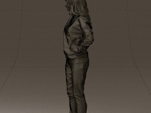 woman in yellow pijama bananas 0593 Model 3D