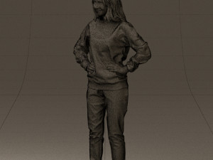 woman in yellow pijama bananas 0593 Model 3D