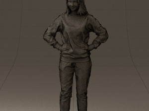 woman in yellow pijama bananas 0593 Model 3D