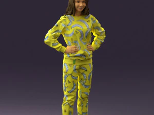 woman in yellow pijama bananas 0593 3d print ready 3D Print Model
