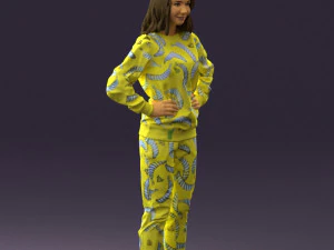 woman in yellow pijama bananas 0593 3d print ready 3D Print Model