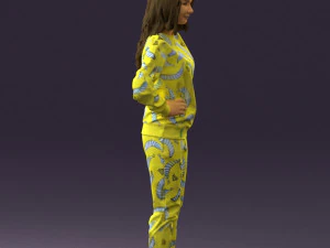 woman in yellow pijama bananas 0593 3d print ready 3D Print Model