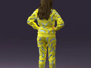 woman in yellow pijama bananas 0593 3d print ready 3D Print Model