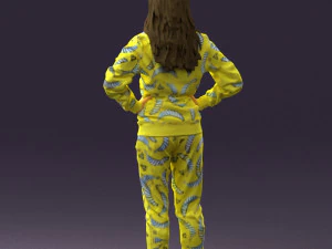 woman in yellow pijama bananas 0593 3d print ready 3D Print Model