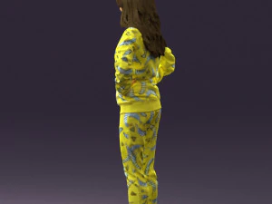 woman in yellow pijama bananas 0593 3d print ready 3D Print Model