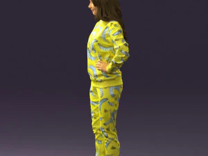 woman in yellow pijama bananas 0593 3d print ready 3D Print Model
