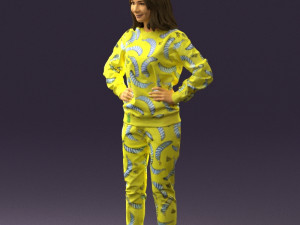 woman in yellow pijama bananas 0593 3d print ready 3D प्रिंट मॉडल
