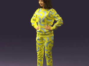 woman in yellow pijama bananas 0593 3d print ready 3D Print Model