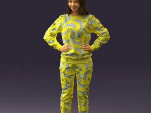 woman in yellow pijama bananas 0593 3d print ready 3D Print Model