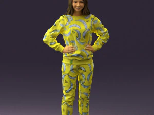 woman in yellow pijama bananas 0593 3d print ready 3D Print Model