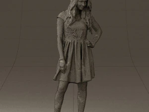 woman in black white blouse 0603 3D Model