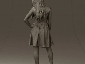 woman in black white blouse 0603 3D Model