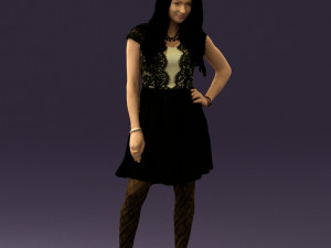 woman in black white blouse 0603 3d print ready 3D Print Model