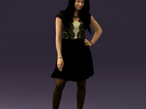 woman in black white blouse 0603 3d print ready 3D Print Model