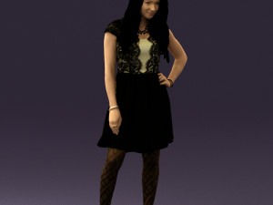 woman in black white blouse 0603 3d print ready Modèles 3D en vedette