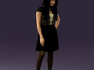 woman in black white blouse 0603 3d print ready Modèles 3D en vedette